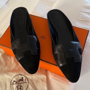 Hermes Black Men's Loafers